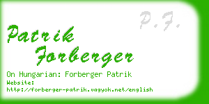 patrik forberger business card